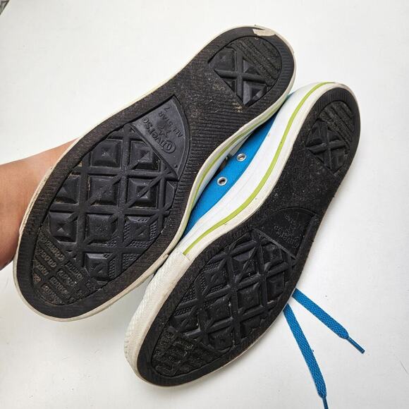 Converse Double‎ Low Top Sneaker W9 M7 Teal White Lime Green - Picture 9 of 10